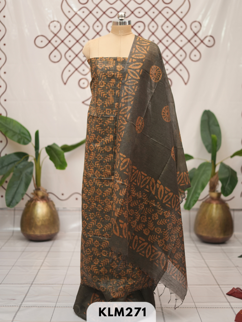 Bhagalpur Semi Tussar 3 pcs salwar set