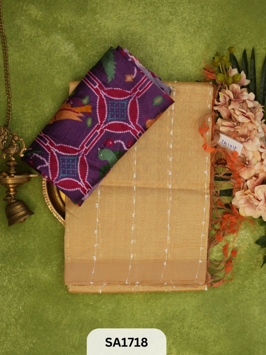 HANDLOOM MANGALAGIRI JUTE SILK + RAW SILK BLOUSE