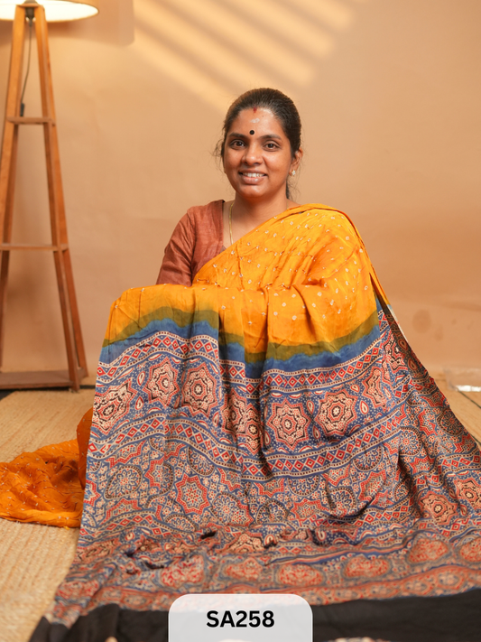 MODAL SILK WITH BANDHINI WORK