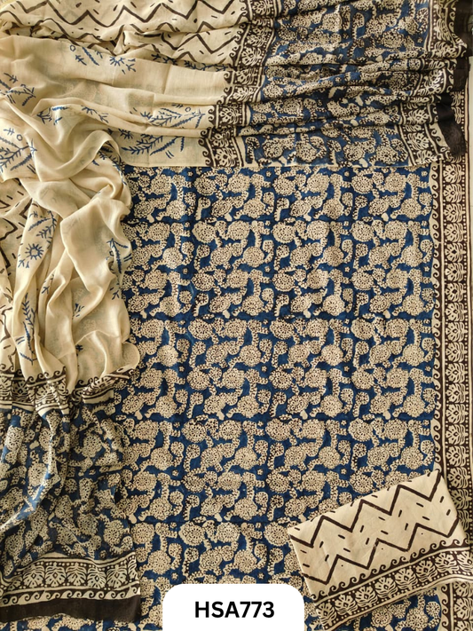Exclusive Bagru Handblock Print Salwar Suit 3pcs
