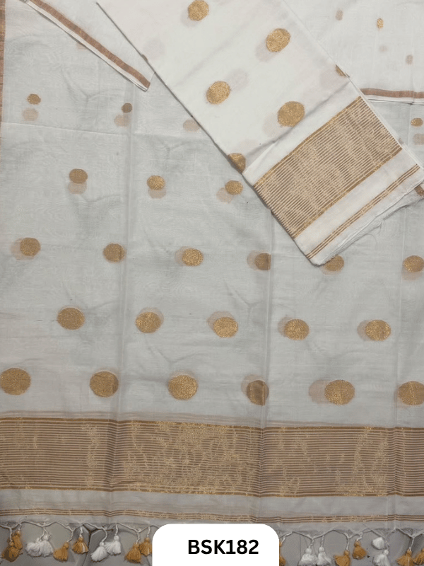 Pure Mulcotton Handloom Polka Salwar Suit  Top 2.5mtr and Duppata 2.5mtr