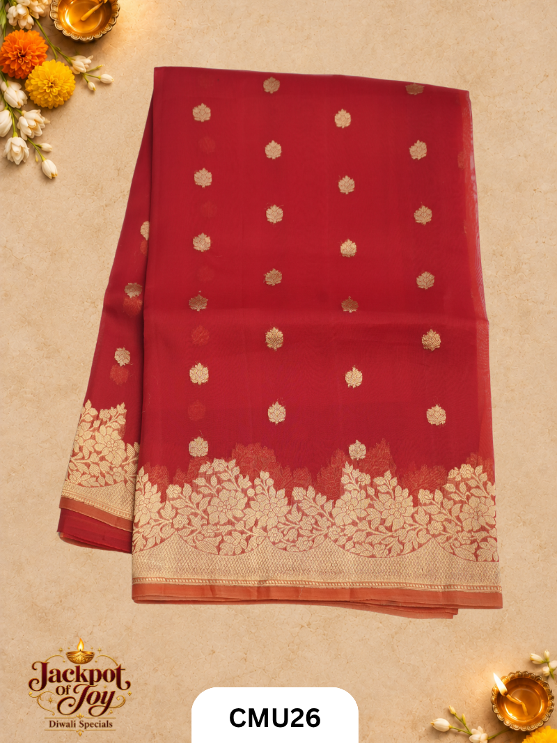 Banarasi Kora Organza Pure Handloom Saree