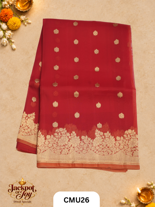 Banarasi Kora Organza Pure Handloom Saree