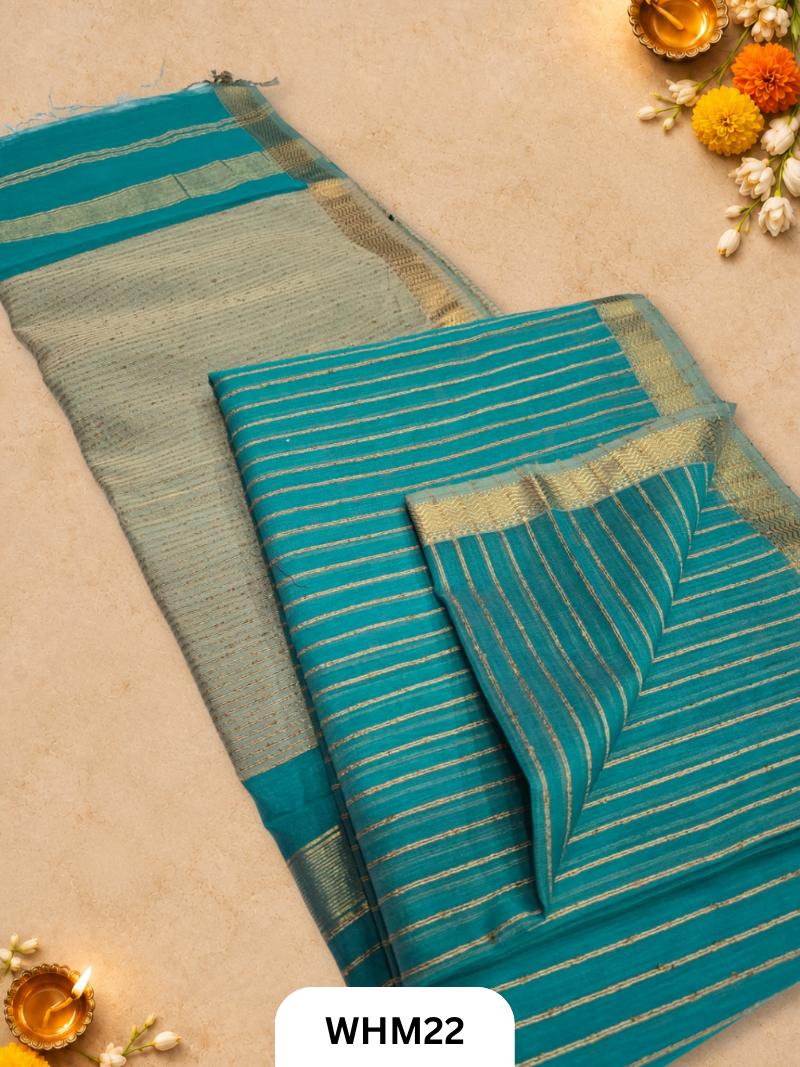 Maheshwari Handloom Jutte Pallu Line Saree
