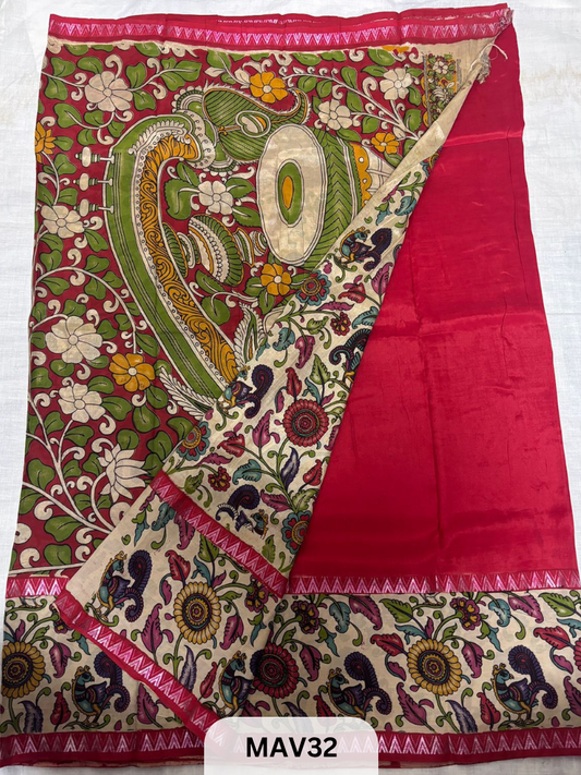 MANGALAGIRI SILK WITH KALAMKARI FUSION