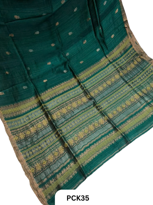 Pure Handloom Matka Banarasi Handweaving Jamdani Motif Saree
