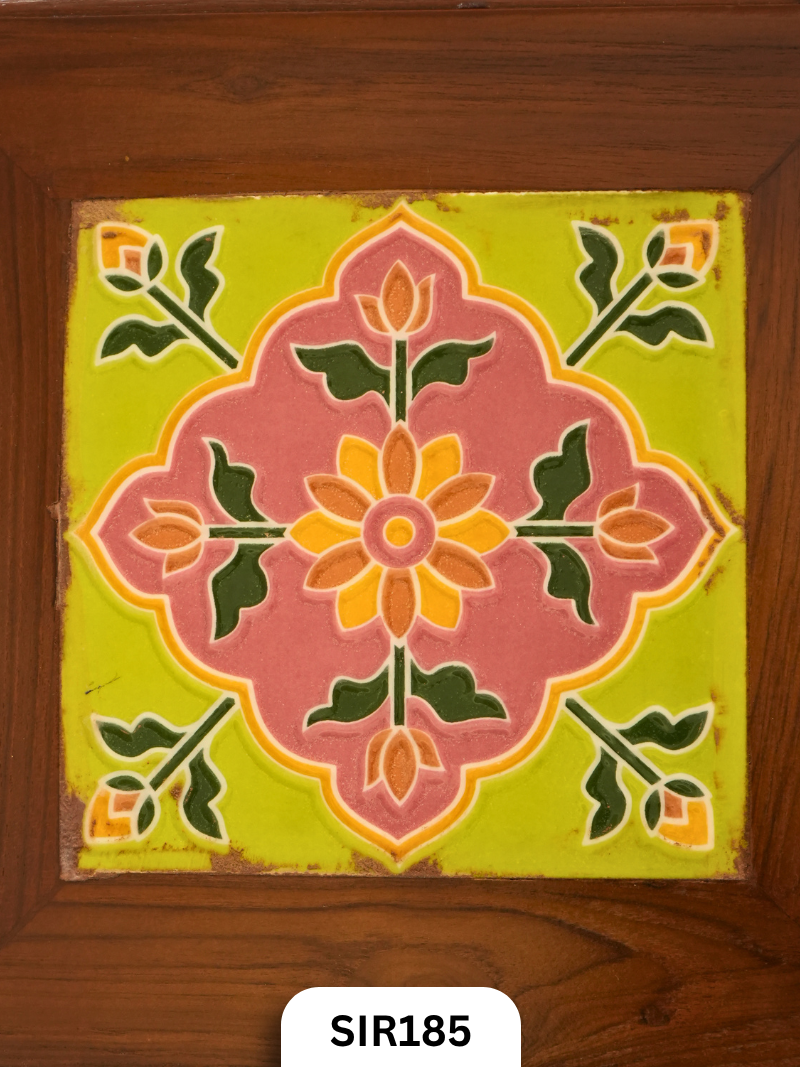 Teak Wood Authentic Athanugudi Tiles Handcrafed Stool
