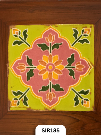 Teak Wood Authentic Athanugudi Tiles Handcrafed Stool