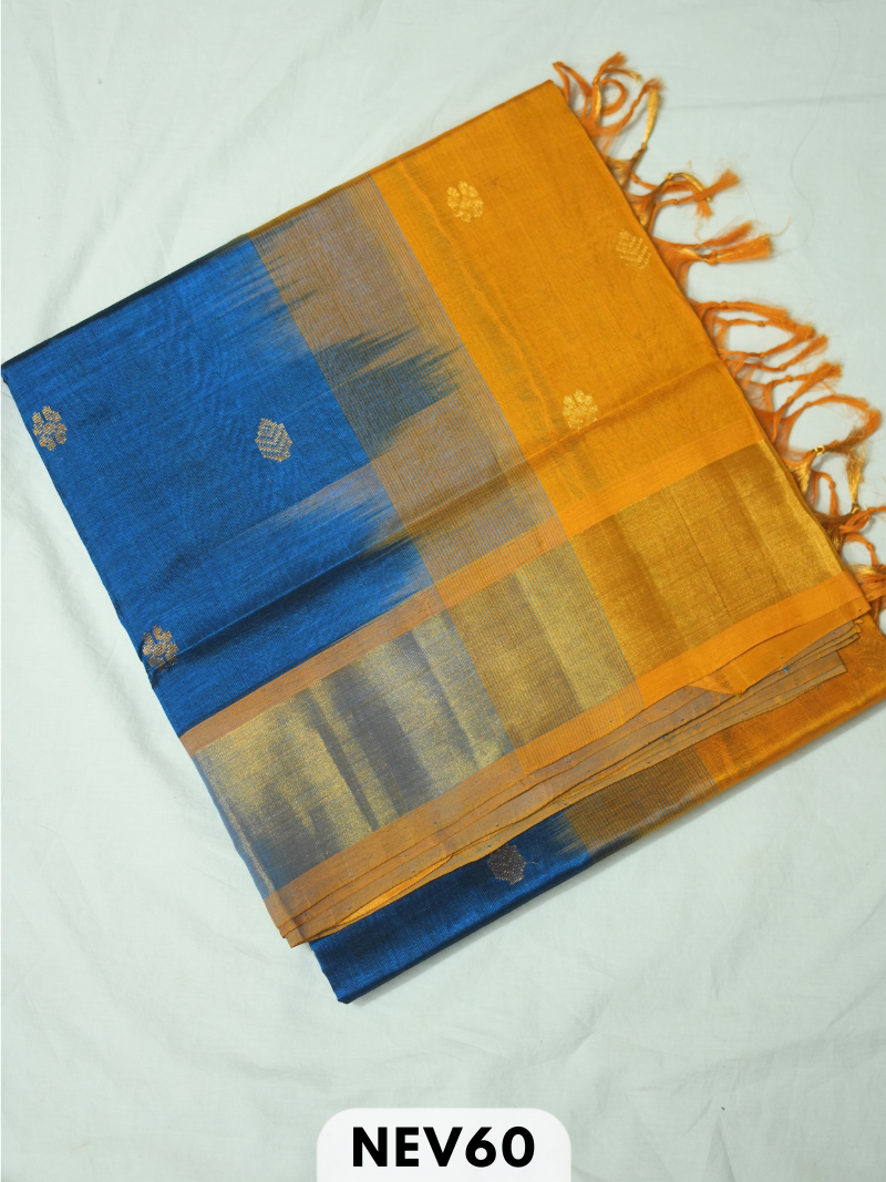 TISSUE BORDER WITH BODY BUTTA SILK COTTON SAREE