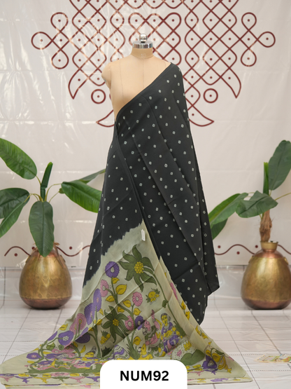 Modal Bandhini With Pure Penkalamkari Pallu And Blouse