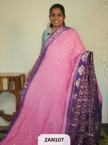 BANARASI BANDHINI WITH TIE AND DIE SAREE