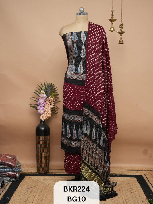 BANDHANI AJRAKH WITH LAGDI PATTA | SALWAR SUIT