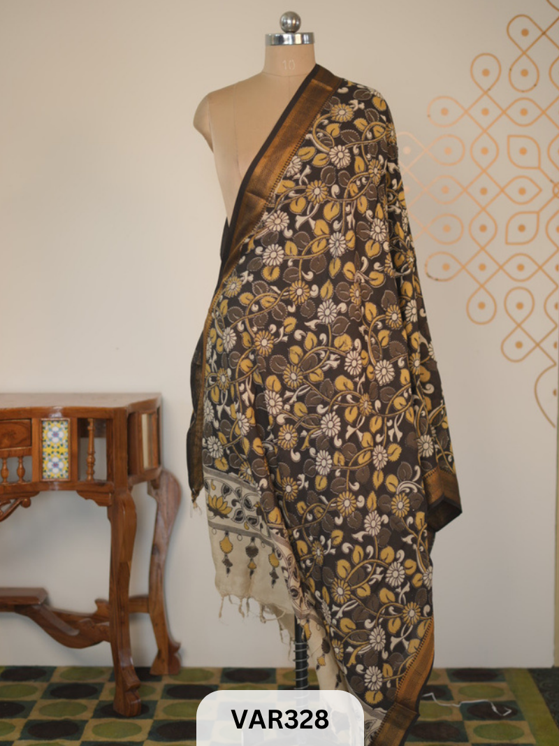 KALAMKARI CHENNURI SILK DUPPATTA