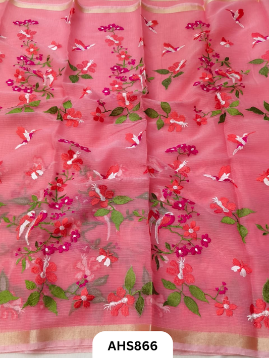 Cotton Kota Embroidery Work Saree