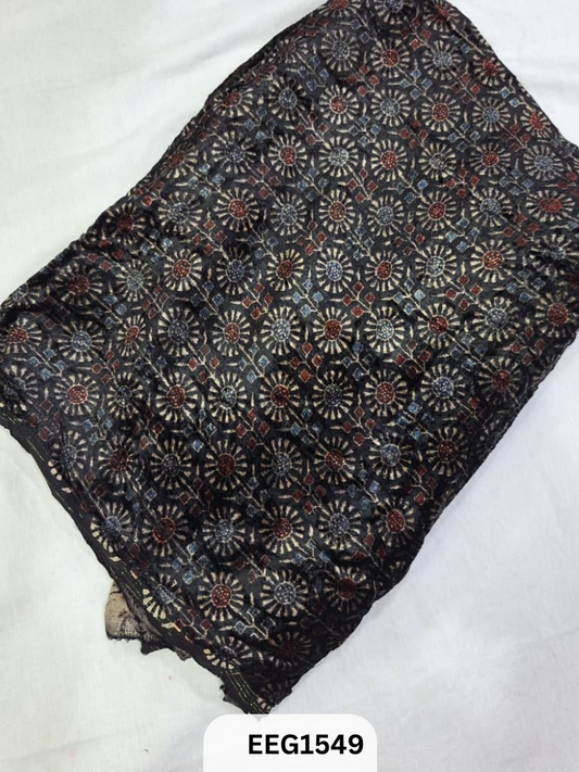 VELVET AJRAKH PRINT FABRIC-1MTR
