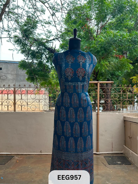 MODAL AJRAKH  HANDBLOCK PRINT TOP -2.5MTR