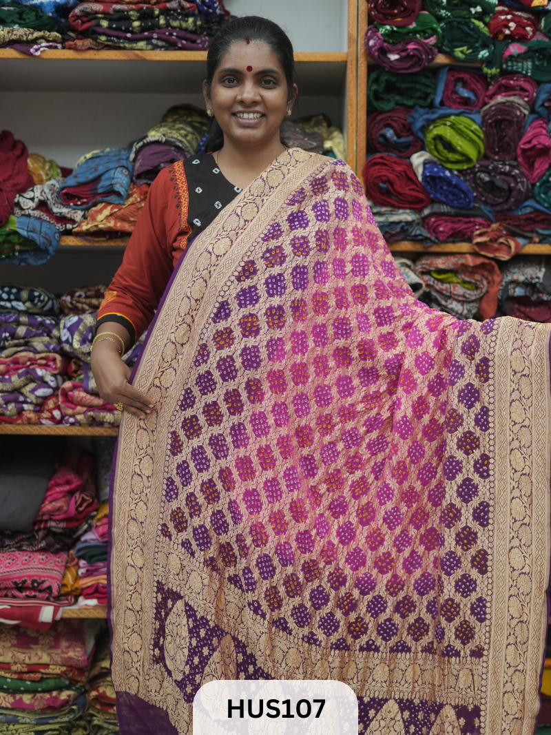 PURE KHADDI GEORGETTE DUPPATTA