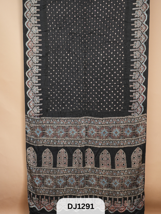 Bandhani Modal With Ajrakh Sarees