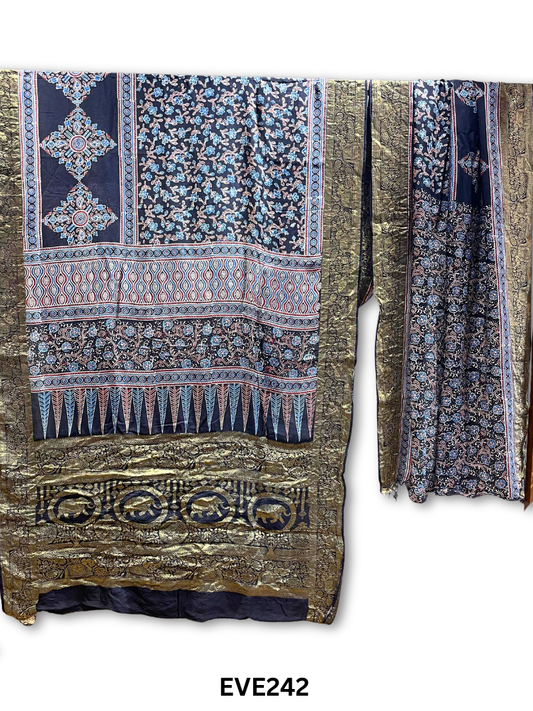 Dola Silk Ajrakh Saree