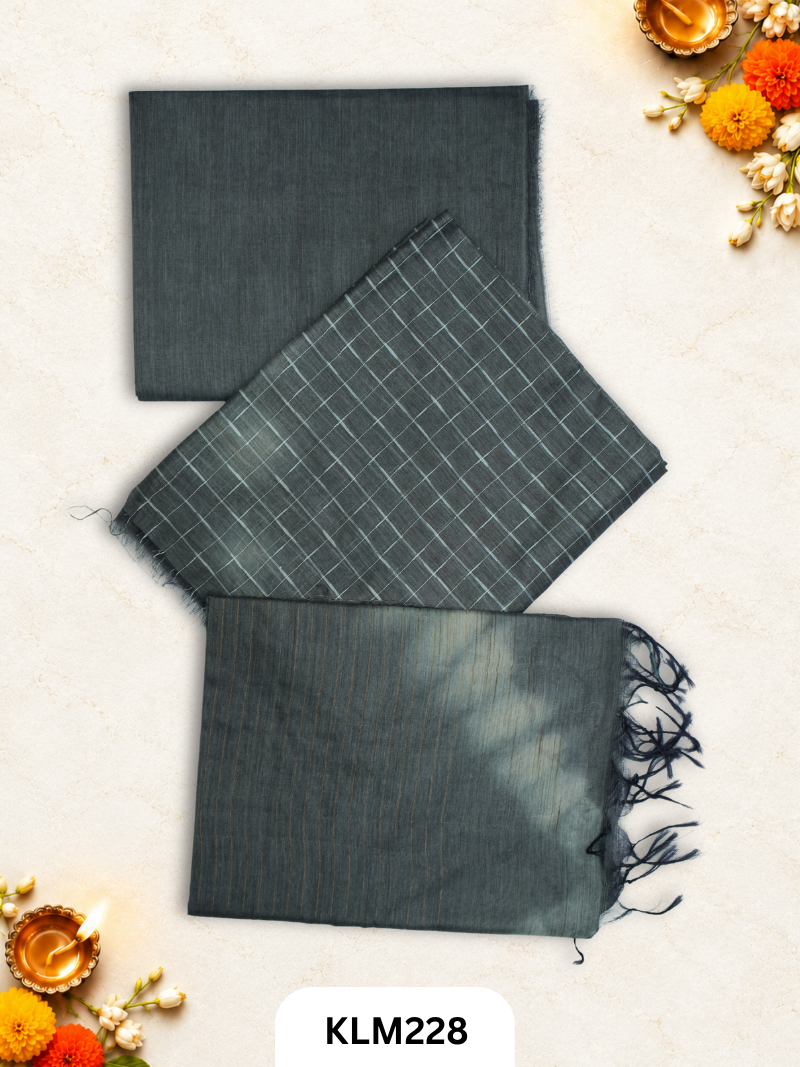 Semi Tussar Salwar Unstitched 3Pc Set