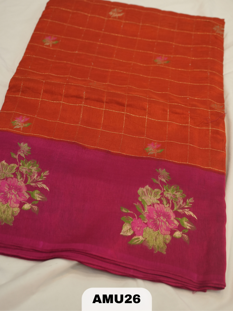 DOLA SILK SAREE WITH SATIN BORDER
