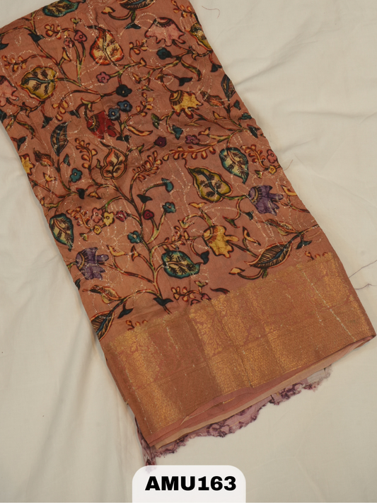 BANARAS RUSSIAN SILK SAREE WITH PRINTED