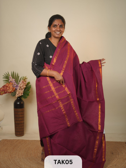 SUNGIDI HAND DRY - AUTHETIC MADURAI SUNGIDI HAND DYE SAREE