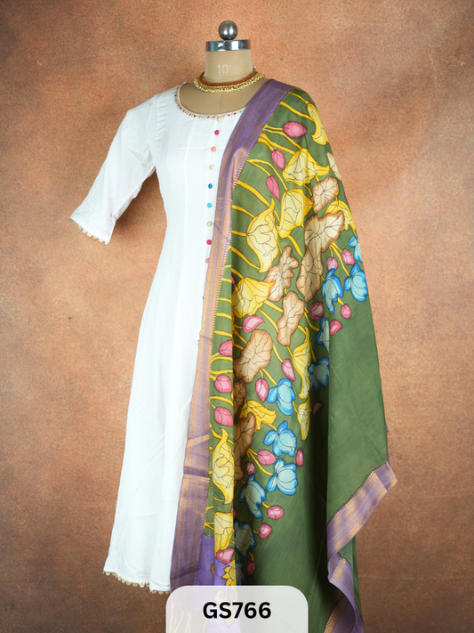 Pen Kalamkari Dupatta (Dupatta only)