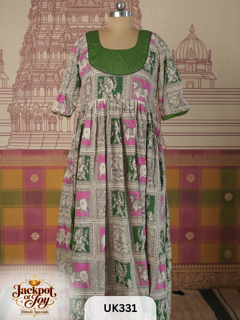Kalamkari Anarkali Gown