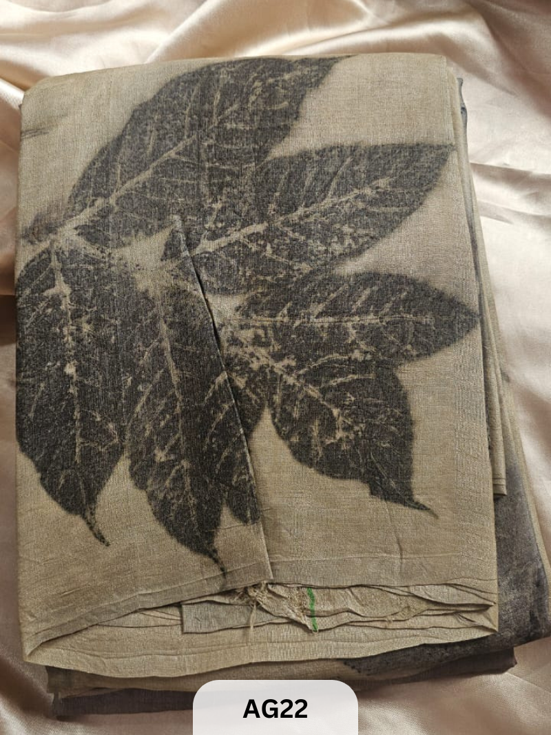 PURE GACHI TUSSAR WITH SILK MARK | ECO - NATURAL PRINT