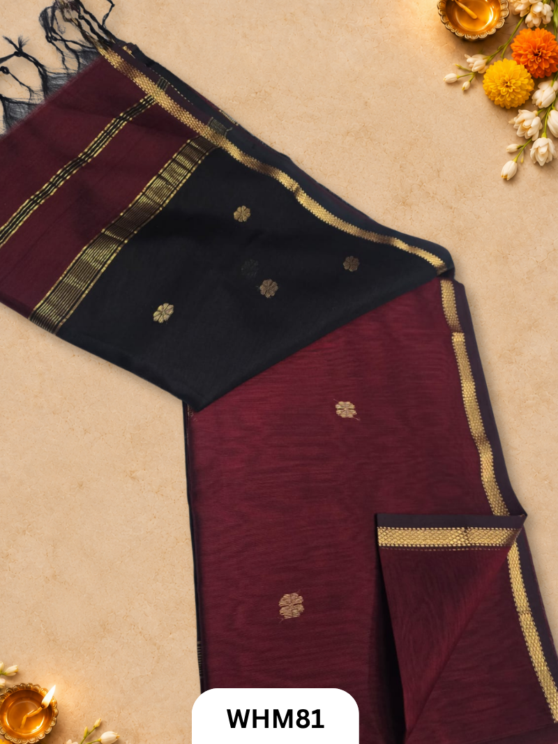 Maheshwari Handloom Small Border Butti Saree