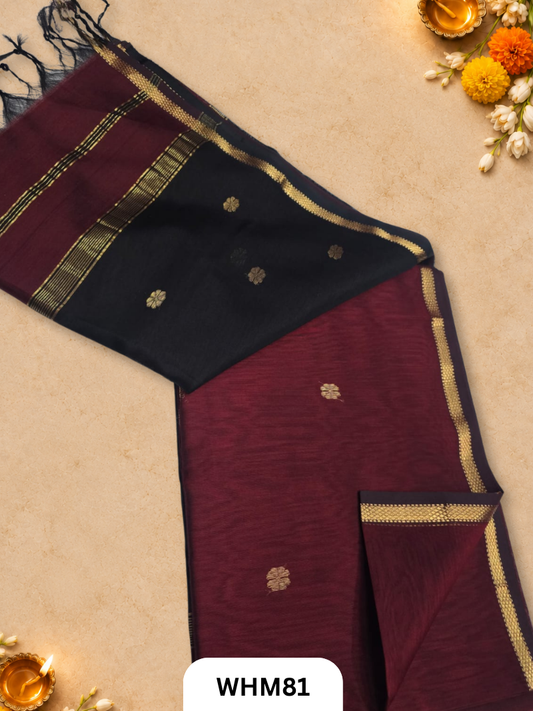 Maheshwari Handloom Small Border Butti Saree