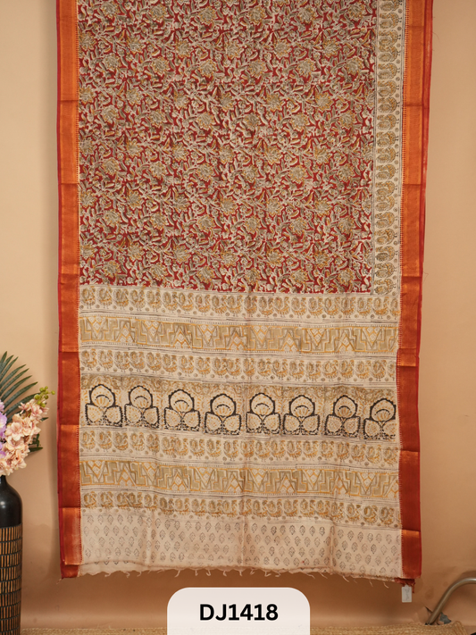 KALAMKARI CHENNURI SILK SAREE
