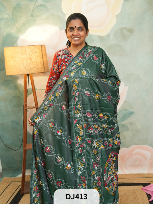 Handkantha - Semi Mushribad Silk