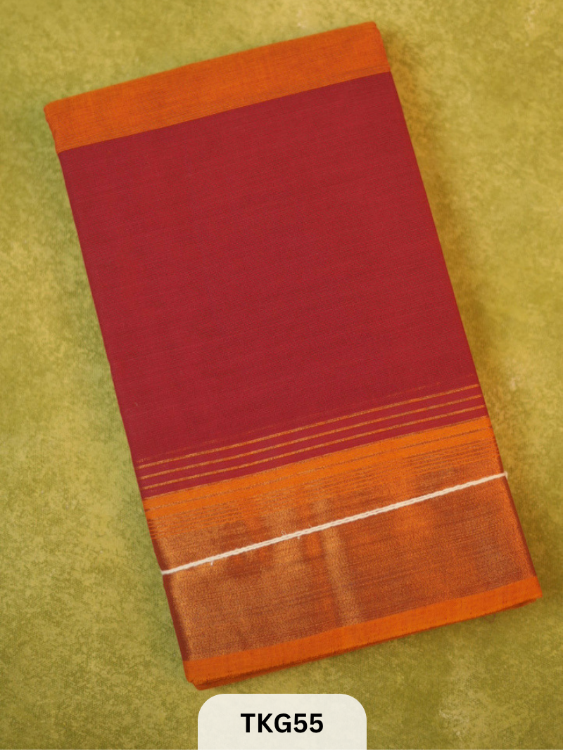KANCHI COTTON ZARI BORDER SAREE