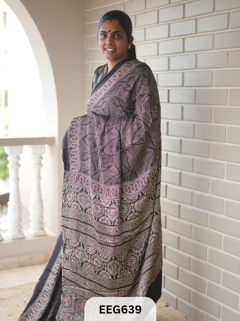 AJRAKH MODAL SAREE - JACKPOT