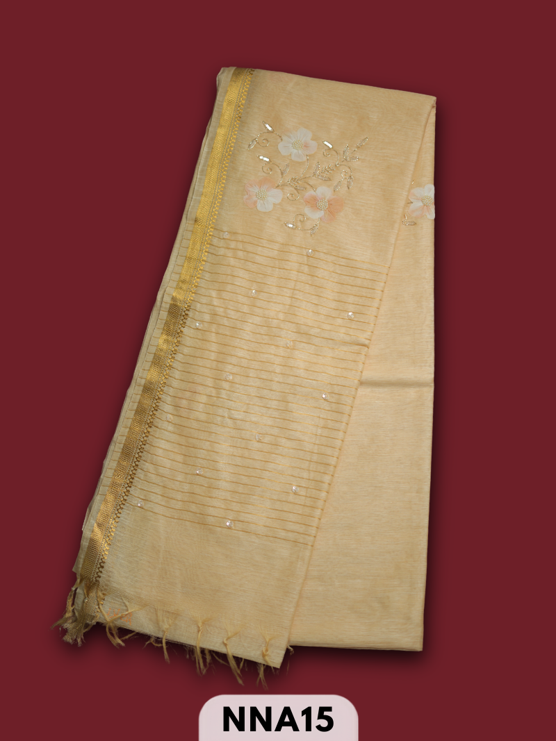 PURE TUSSAR DESIGNER PIECE SAREE