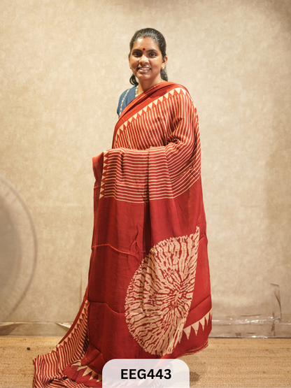 AJRAKH MODAL SAREE- RETRO