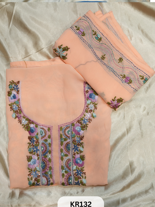 GEORGETTE SALWAR SUIT WITH BULLION | KANTHA KNOT