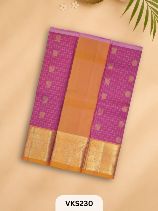 PURE KANCHIPURAM PATTU PAVADAI SET 1 - 2 YEAR