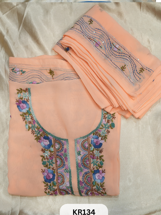 GEORGETTE SALWAR SUIT WITH BULLION | KANTHA KNOT