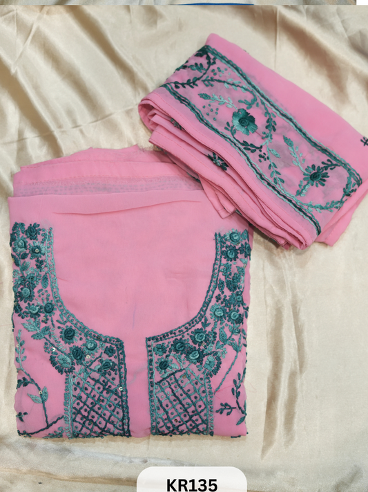 GEORGETTE SALWAR SUIT WITH BULLION | KANTHA KNOT