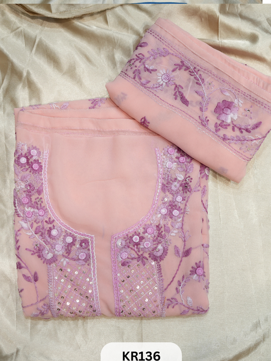GEORGETTE SALWAR SUIT WITH BULLION | KANTHA KNOT