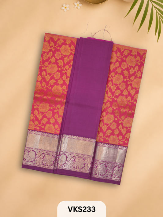 PURE KANCHIPURAM PATTU PAVADAI SET 1 - 2 YEAR