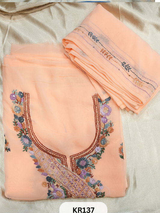 GEORGETTE SALWAR SUIT WITH BULLION | KANTHA KNOT