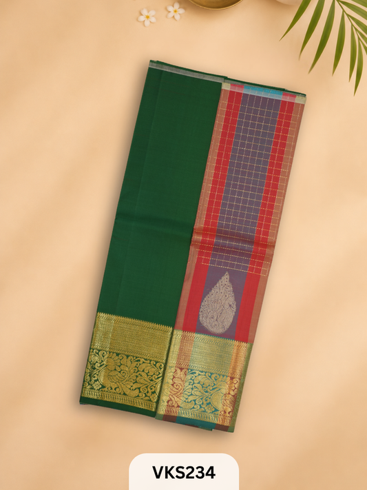 PURE KANCHIPURAM PATTU PAVADAI SET 1 - 2 YEAR