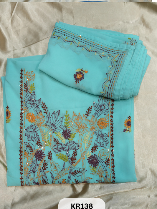 GEORGETTE SALWAR SUIT WITH BULLION | KANTHA KNOT