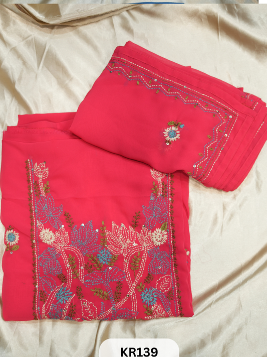 GEORGETTE SALWAR SUIT WITH BULLION | KANTHA KNOT