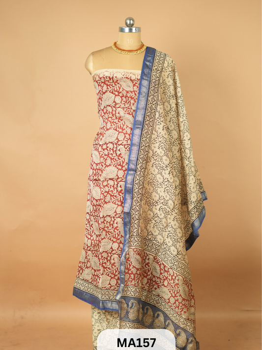 COTTON BLOCK PRINT WITH ZARI SALWAR SUIT Saree Story with Shanmuga Priya