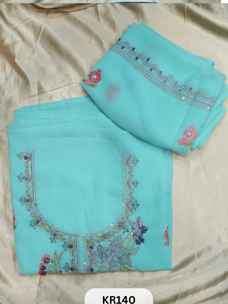GEORGETTE SALWAR SUIT WITH BULLION | KANTHA KNOT